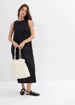 Maxikleid mit Eingriffstaschen aus Viskose-Mix