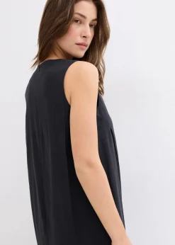 Maxikleid mit Eingriffstaschen aus Viskose-Mix