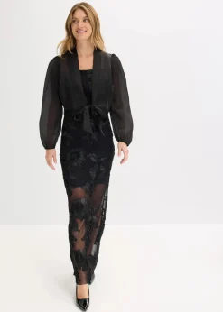 Maxikleid mit floraler Stickerei