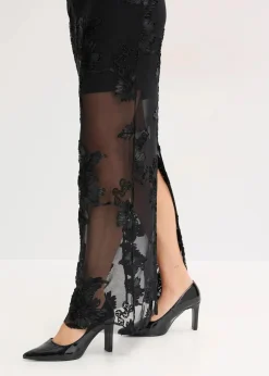 Maxikleid mit floraler Stickerei