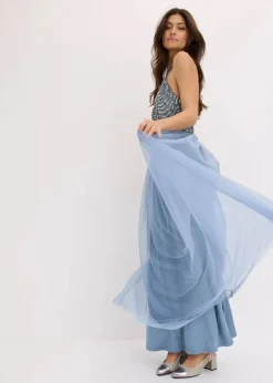 Maxikleid mit Paillettenstickerei