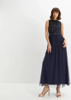 Maxikleid mit Paillettenstickerei