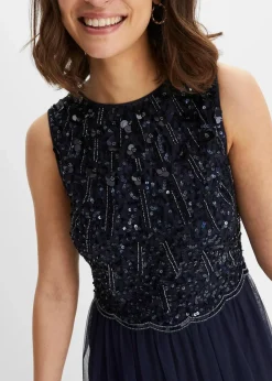 Maxikleid mit Paillettenstickerei