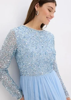 Maxikleid mit Paillettenstickerei