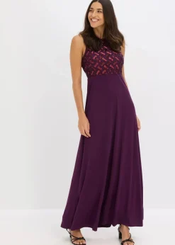 Maxikleid mit Paillettenstickerei