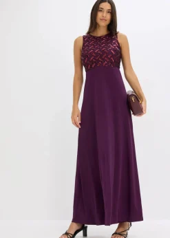 Maxikleid mit Paillettenstickerei