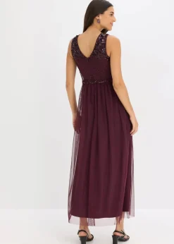 Maxikleid mit Paillettenstickerei