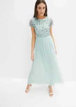 Maxikleid mit Paillettenstickerei