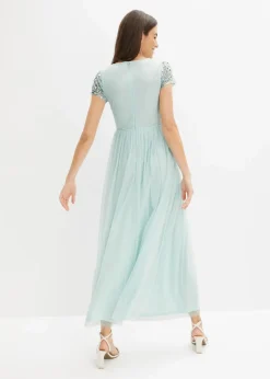 Maxikleid mit Paillettenstickerei