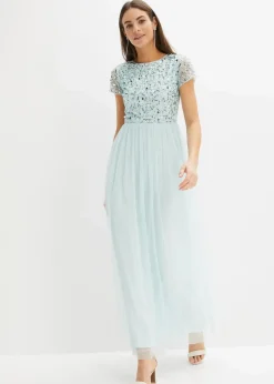 Maxikleid mit Paillettenstickerei