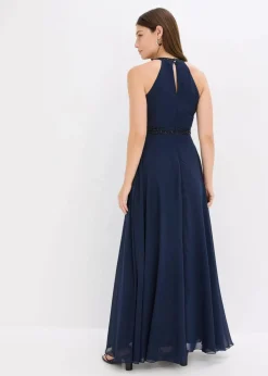 Maxikleid mit Perlenapplikation