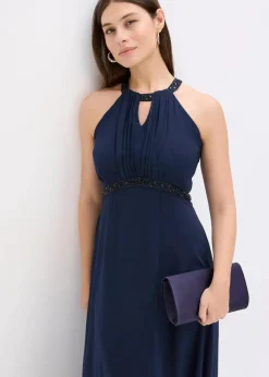 Maxikleid mit Perlenapplikation