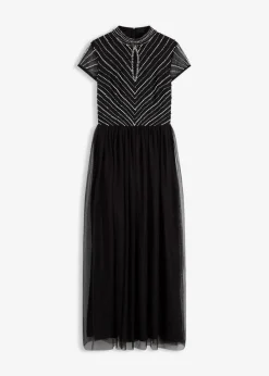 Maxikleid mit Perlenstickerei
