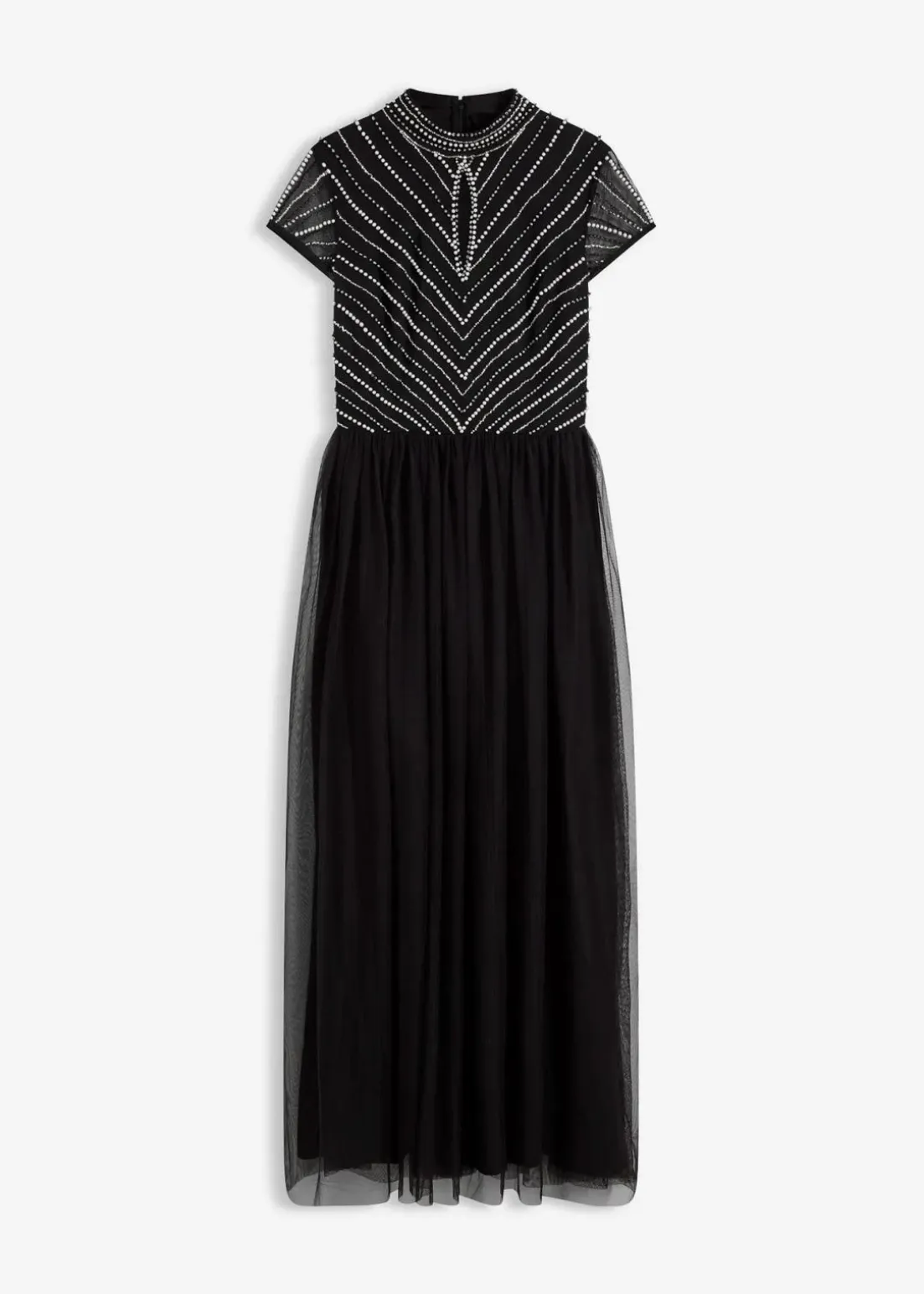 Maxikleid mit Perlenstickerei