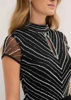 Maxikleid mit Perlenstickerei