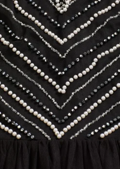 Maxikleid mit Perlenstickerei