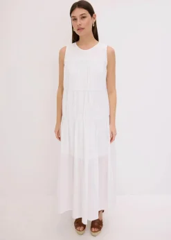 Maxikleid mit Raffungen aus Baumwolle