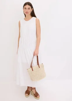 Maxikleid mit Raffungen aus Baumwolle