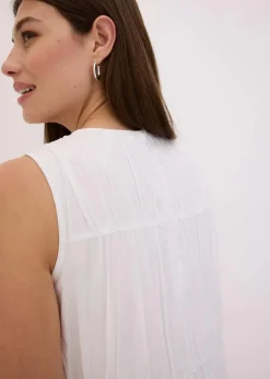 Maxikleid mit Raffungen aus Baumwolle