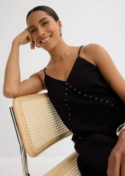 Maxikleid mit Ösen-Verzierung