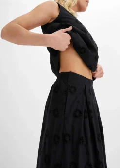 Maxirock aus Bio-Baumwolle mit Lochstickerei