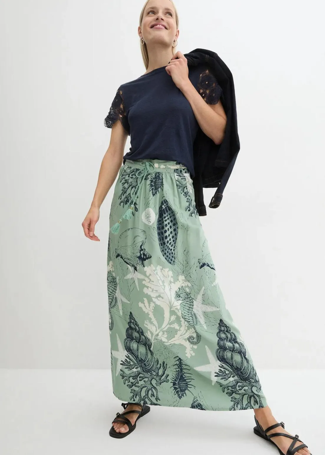 Maxirock aus fließender Viskose