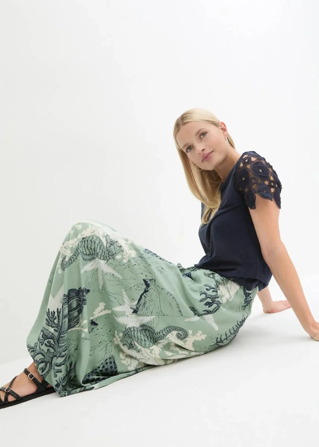 Maxirock aus fließender Viskose