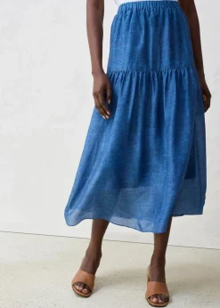 Maxirock mit Seidenanteil