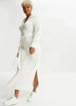 Maxi-Strickkleid mit Gürtel (2-tlg. Set)