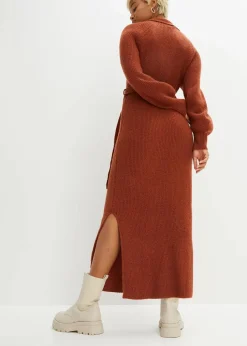 Maxi-Strickkleid mit Gürtel (2-tlg. Set)