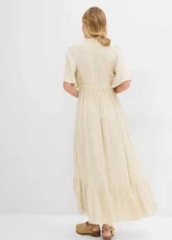 Maxi-Stufenkleid aus fließender Viskose