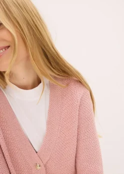 Melange Strickjacke mit goldfarbigen Knöpfen