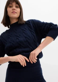 Midi Strickrock aus softem Viskose-Mix