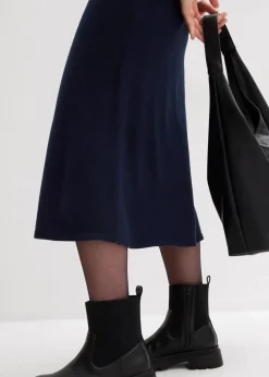 Midi Strickrock aus softem Viskose-Mix