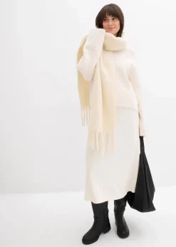 Midi Strickrock aus softem Viskose-Mix