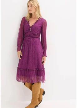 Midi-Jerseykleid aus Mesh