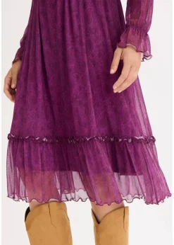 Midi-Jerseykleid aus Mesh