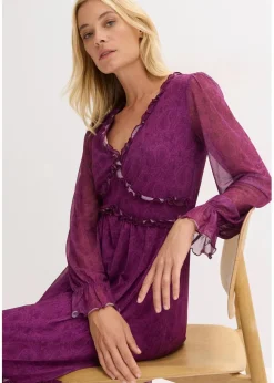 Midi-Jerseykleid aus Mesh