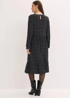 Midi-Jerseykleid aus Viskose-Mix