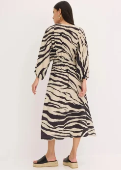 Midikleid aus fließendem Viskose-Mix