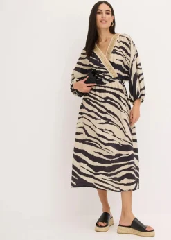 Midikleid aus fließendem Viskose-Mix