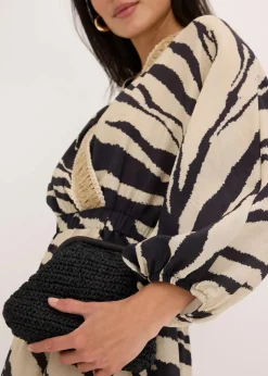 Midikleid aus fließendem Viskose-Mix