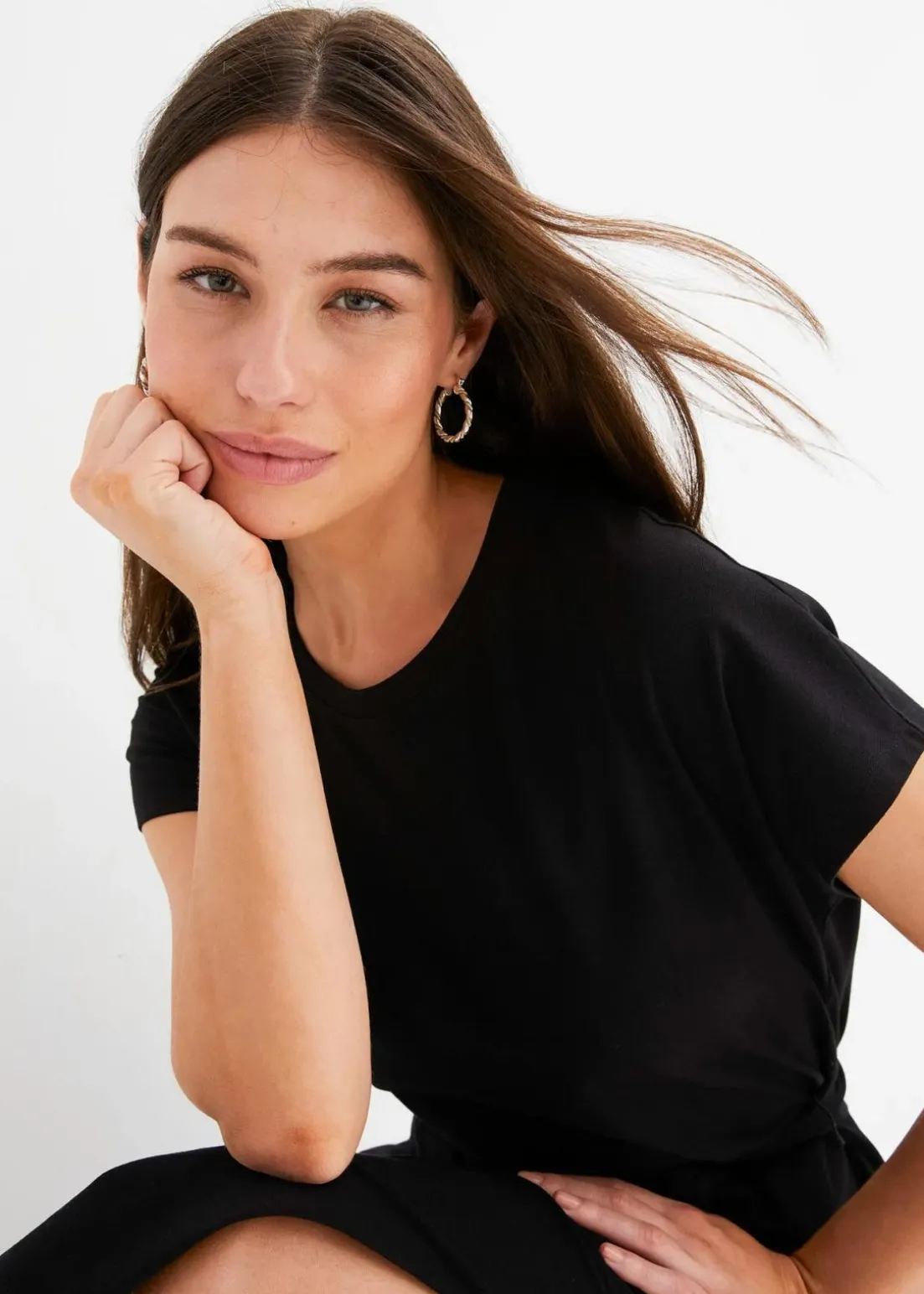 Midikleid aus Baumwolle mit Stretch