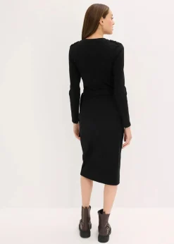 Midikleid aus elastischem Baumwoll-Mix