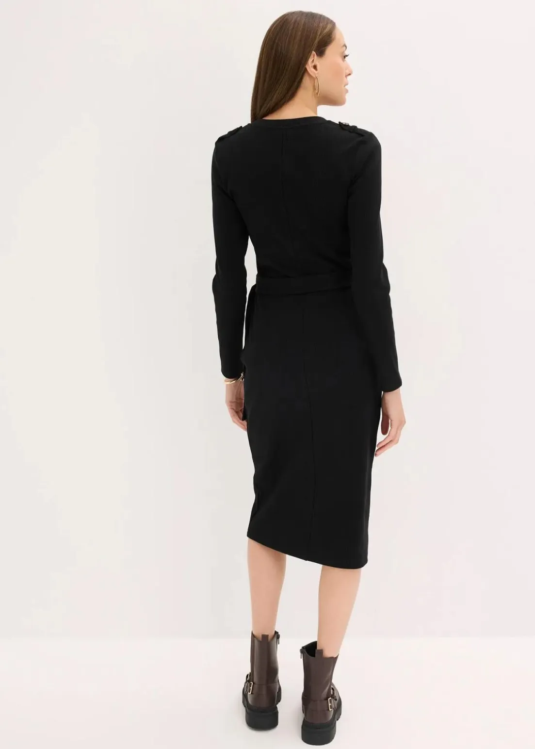 Midikleid aus elastischem Baumwoll-Mix