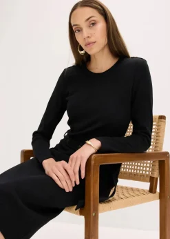 Midikleid aus elastischem Baumwoll-Mix