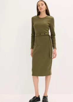 Midikleid aus elastischem Baumwoll-Mix