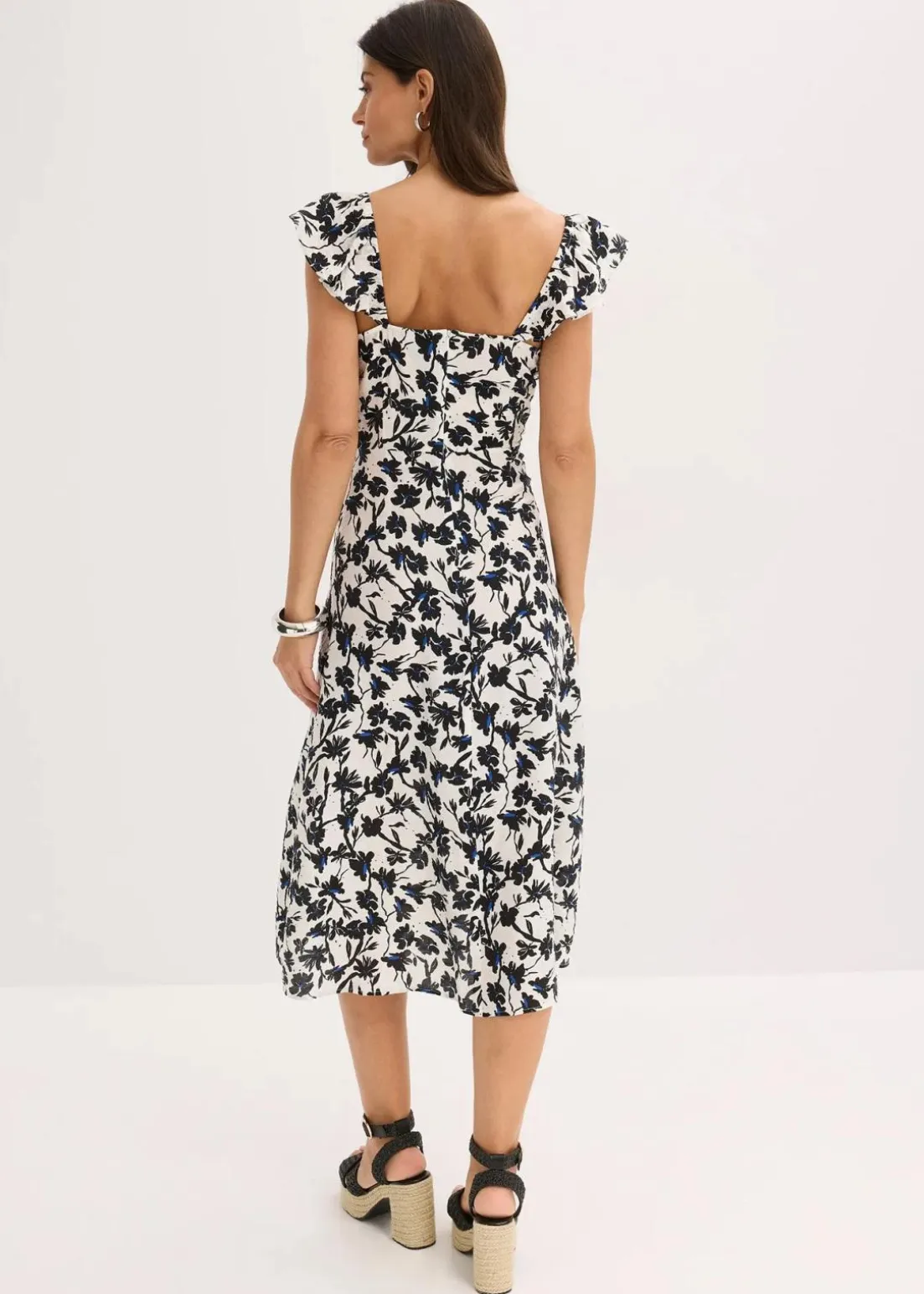 Midikleid aus fließendem Viskose-Mix