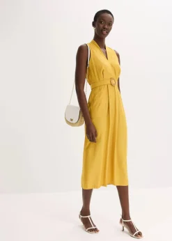 Midikleid aus fließendem Viskose-Mix