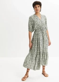 Midikleid aus fließender Viskose